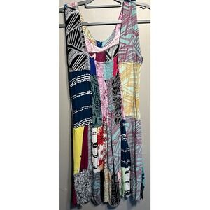 Peaceful‎ People Patchwork Tank Dress Boho Festival Vibes S/M